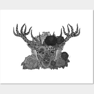 Stag of Roses Posters and Art